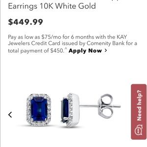 10k white gold sapphire earrings